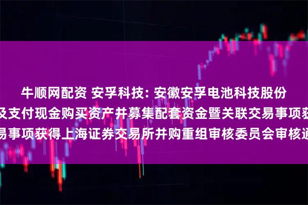 牛顺网配资 安孚科技: 安徽安孚电池科技股份有限公司关于发行股份及支付现金购买资产并募集配套资金暨关联交易事项获得上海证券交易所并购重组审核委员会审核通过的公告内容摘要