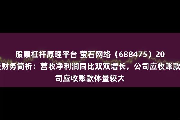 股票杠杆原理平台 萤石网络(688475)2025年中报财务简析:营收净利润同比双双增长,公司应收账款体量较大